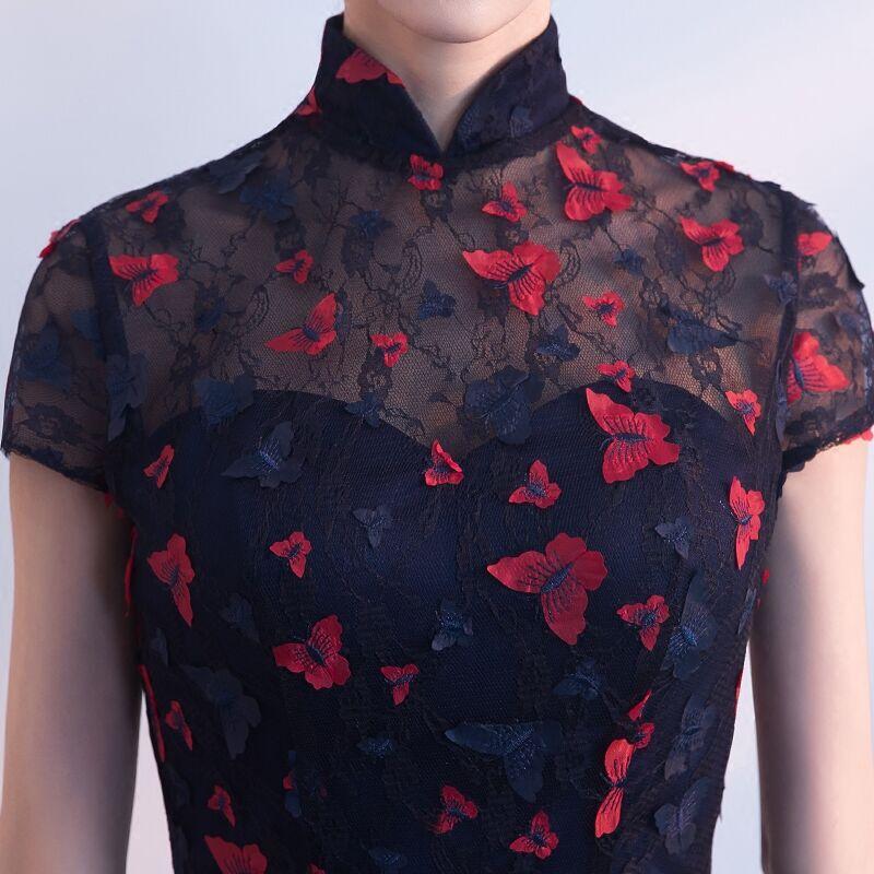 Small dress dress, new spring party slim and thin medium and long dress, annual meeting evening dress