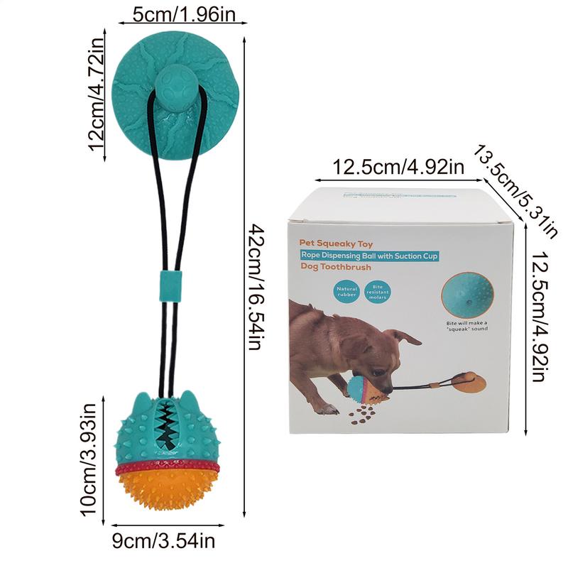 Chew Toys For Dogs Aggressive Puppy Teething Toy With Suction Tug-of-War Treat-Dispensing Entertainment Dogs Companion Soft Ball