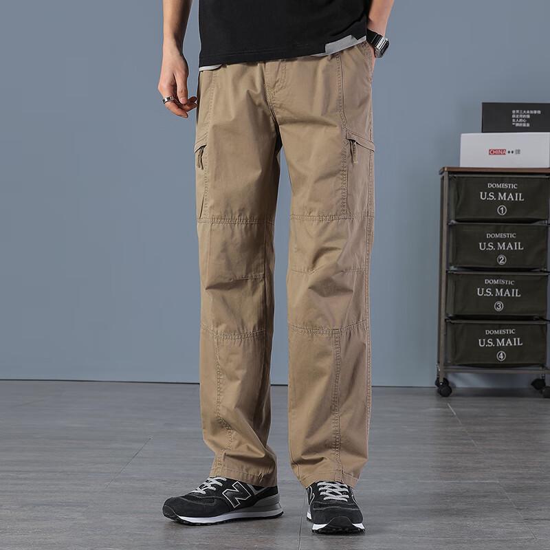 COVER GAL Men's Multi-Pocket Loose Straight Cargo Pants