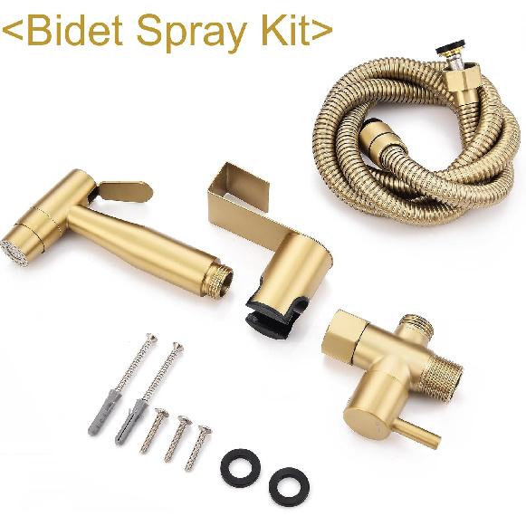 Brushed Gold Bidet Sprayer for Toilet, Senhozi Stainless Steel Spray Head with Jet Spray and Soft Spray Modes, Bathroom Handheld Spray for Cloth
