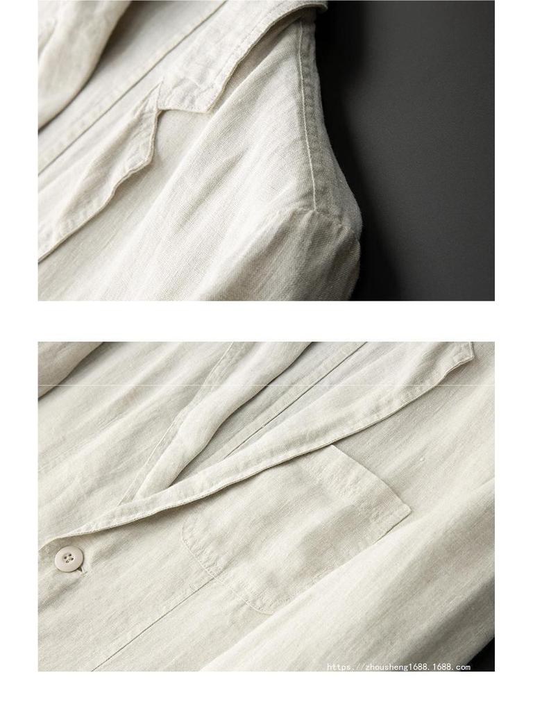 Men's Casual Linen Suit Set - Lightweight Korean Fashion, Loose Fit, Handsome Summer Style with Free Shipping