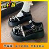 Retro Skirt Single Shoes New Spring Japanese Platform Sweet Mary Jane Leather Shoes Bow