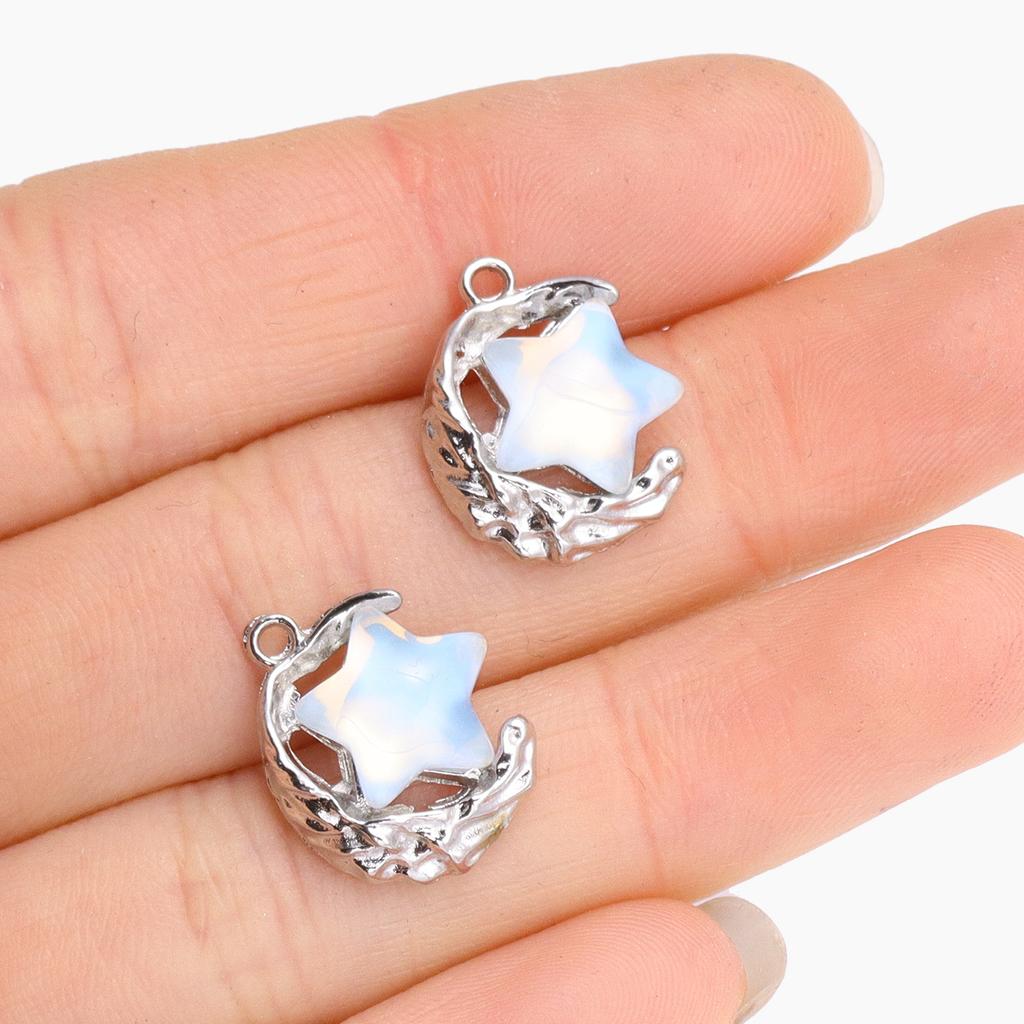 5 Stück Neumond Stern Herz Anhänger Mode Y2K Stil Legierung Anhänger Für DIY Handgefertigte Halskette Armband Und Schmuckherstellung Handwerk