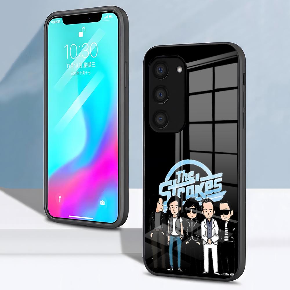 Band The S-strokes Phone Case For Samsung S26 S25 S24 FE S23 S22 S21 Plus S20 Ultra Note20Ultra Black Glass Cover