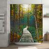 Colorful Rainforest Walkways Shower Curtain Modern Artistic Design for Bathroom Decorations
