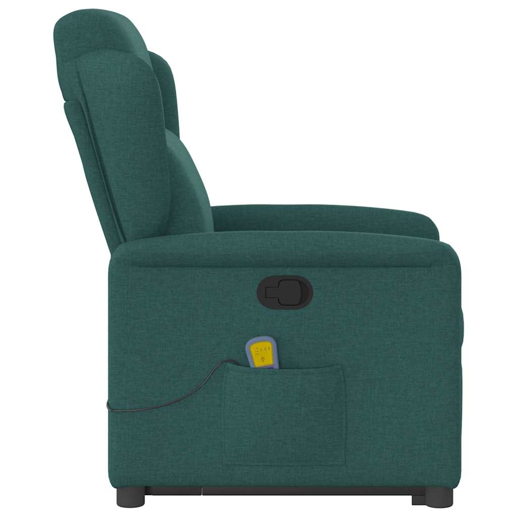 Massage Recliner with Rising Aid Dark Green Fabric