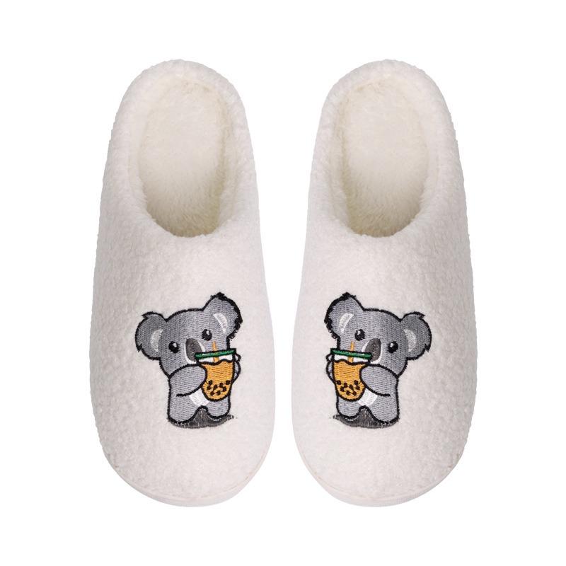 Cute Soft Cute Three-dimensional Cartoon Cotton Slippers Women's Autumn and Winter Warm Indoor Non-slip Home Floor Slippers