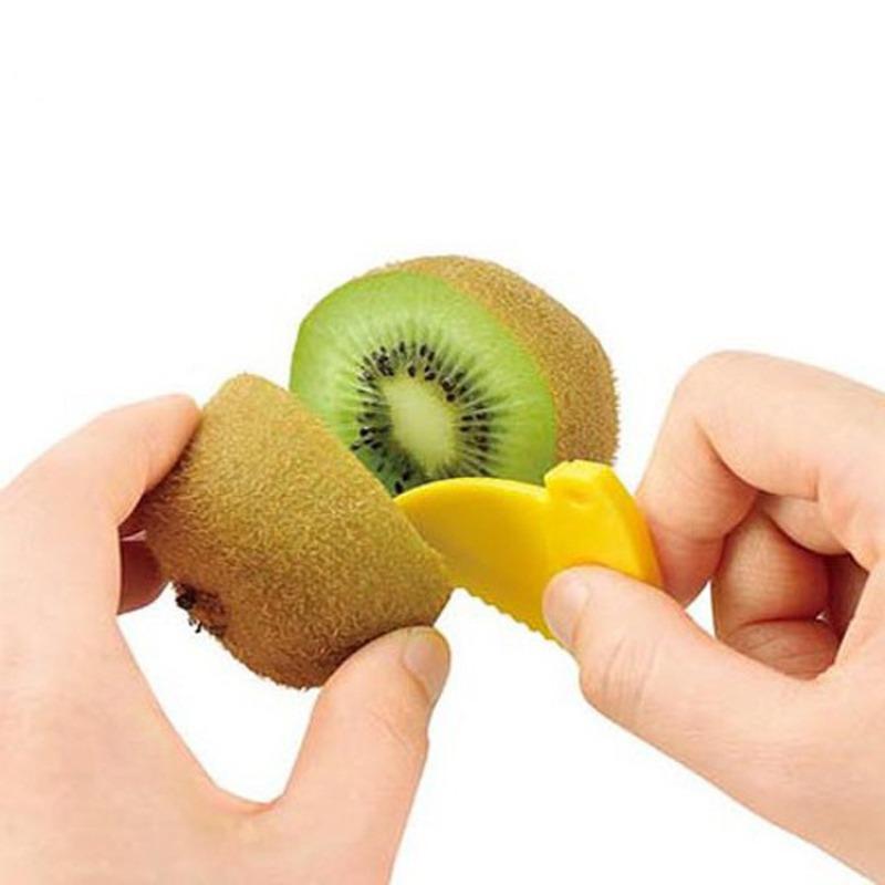 1 Pc Efficient Fruit Preparation Tool, Stainless Steel Kiwi Peeler for Easy Peeling and Slicing, Creative Kitchen Tool