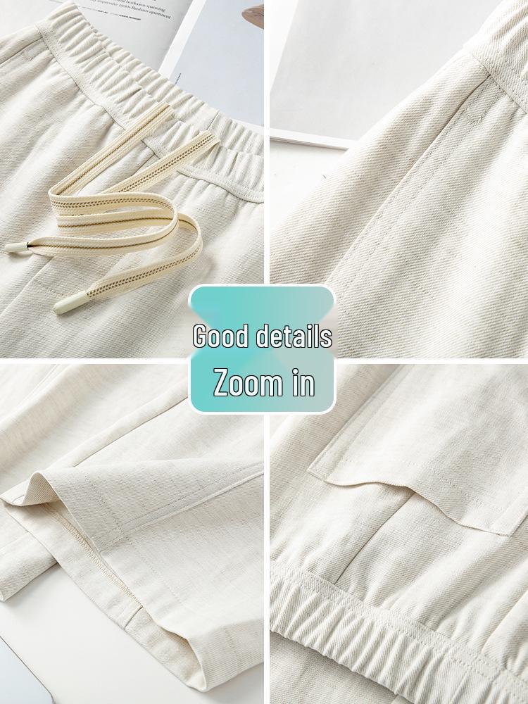 Tencel Linen Women's Wide-Leg Pants: Spring 2026 Arrivals, Elastic Waist, Drawstring, Drape Slimming Straight Leg.