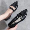 WTEMPO Women Large Size Solid Color Casual Single Shoes PVC Waterproof Non-slip Soft Low Thick Heel Work Shoes