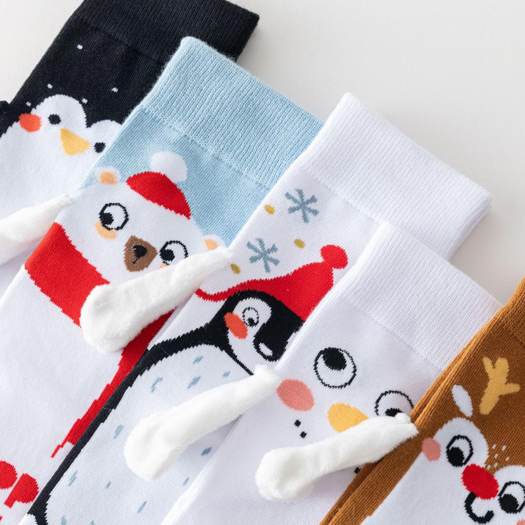 New Christmas Socks Hand Socks Socks Amazon Cross Border Socks Personalized Medium Cotton Socks