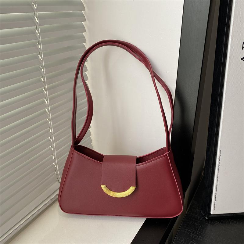 Premium Sense Versatile Armpit Bag Solid Color Spring New Simple Handbag Versatile Fashion Niche Shoulder Bag