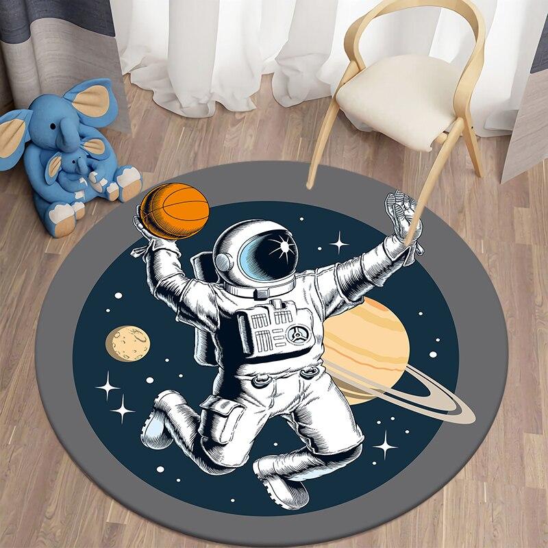 Astronaut Round Carpet for Living Room Rugs Bath Mat Area Rug Doormat Bedroom Children Carpet Alfombra Non-slip Floor Mat