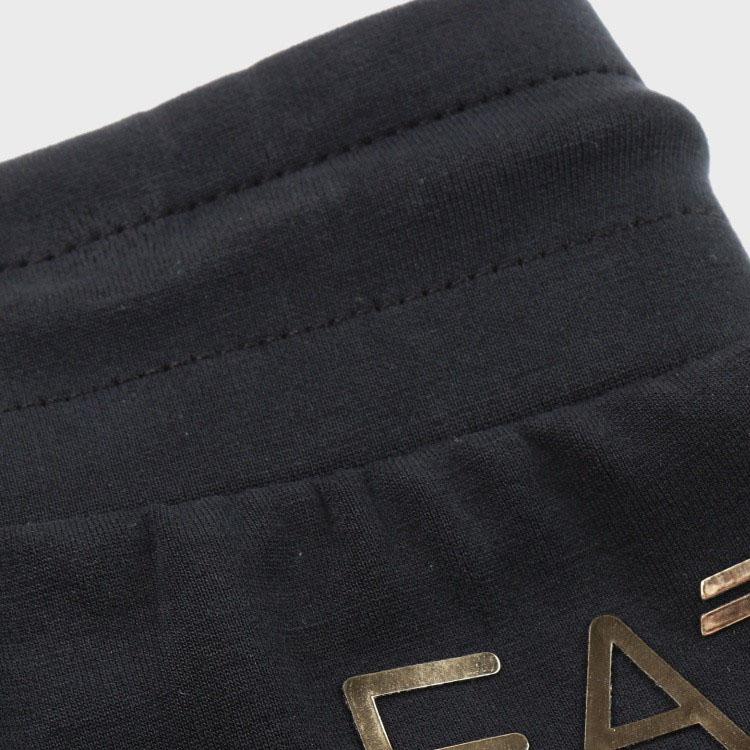 Emporio Armani EA7 Solid Drawstring Mid-Rise Knitted Sports Pants Women Bottoms Black 6LTP67-TJGEZ-1200
