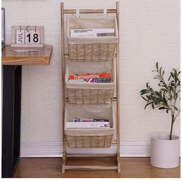 Woven Multi-Layer Snack & Sundries Storage Rack for Living Room