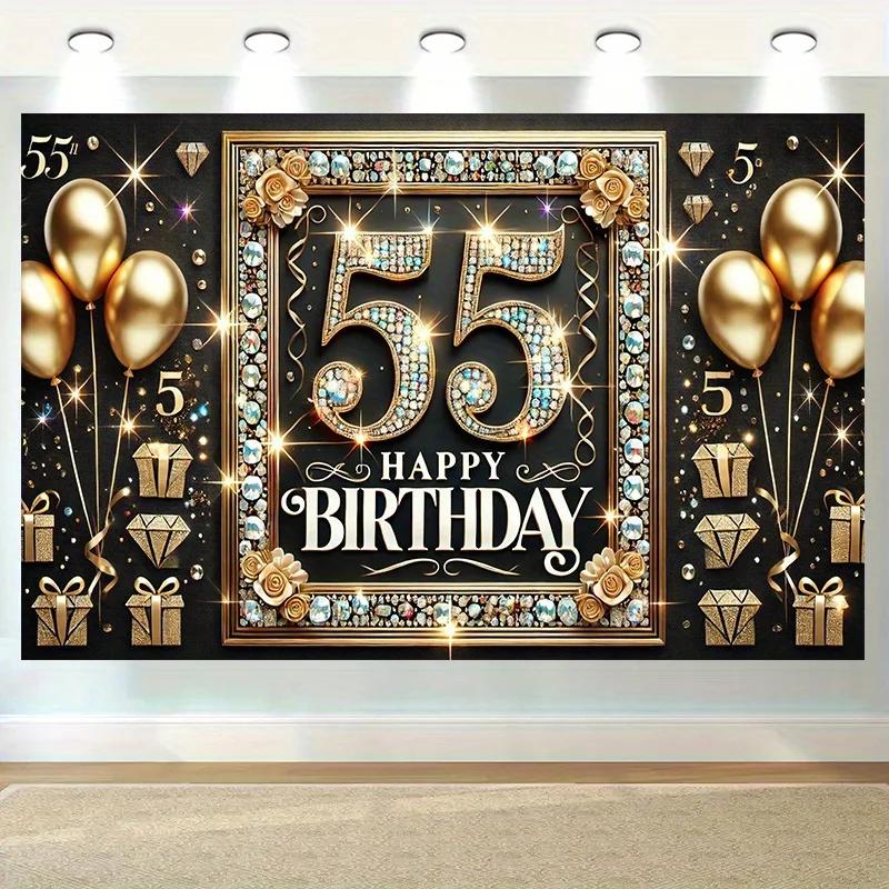 55th Birthday Celebration Banner Party Decorations Home Garden Studio and Outdoor Activities