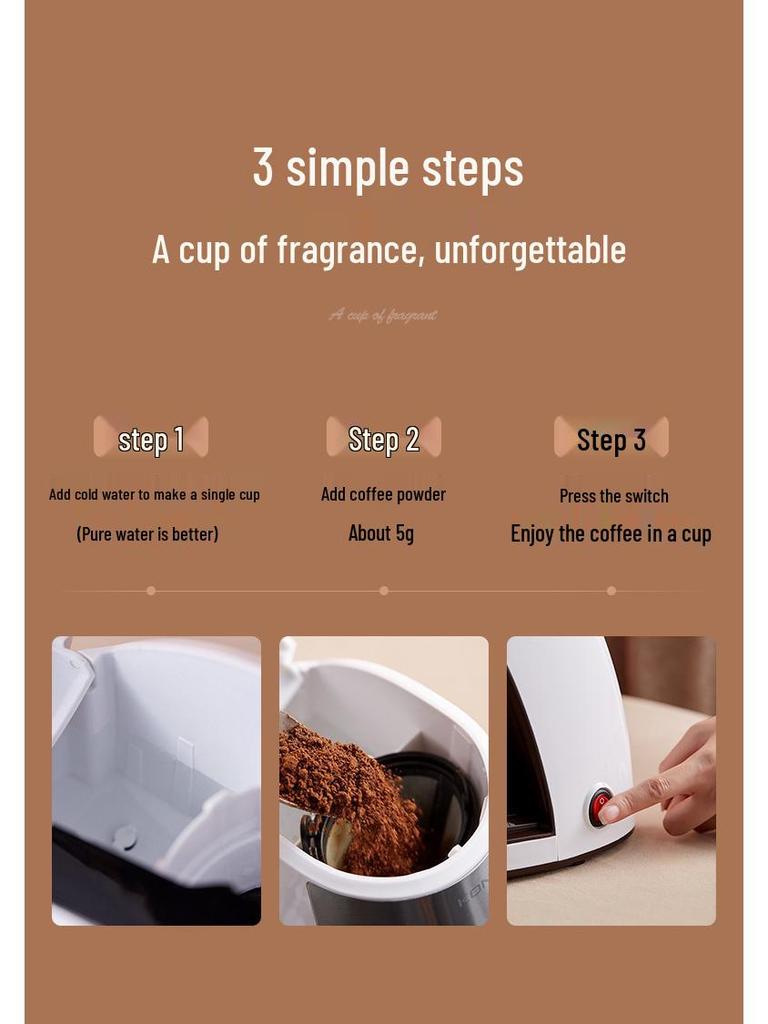 Compact Automatic Drip Coffee & Tea Maker for Home and Office