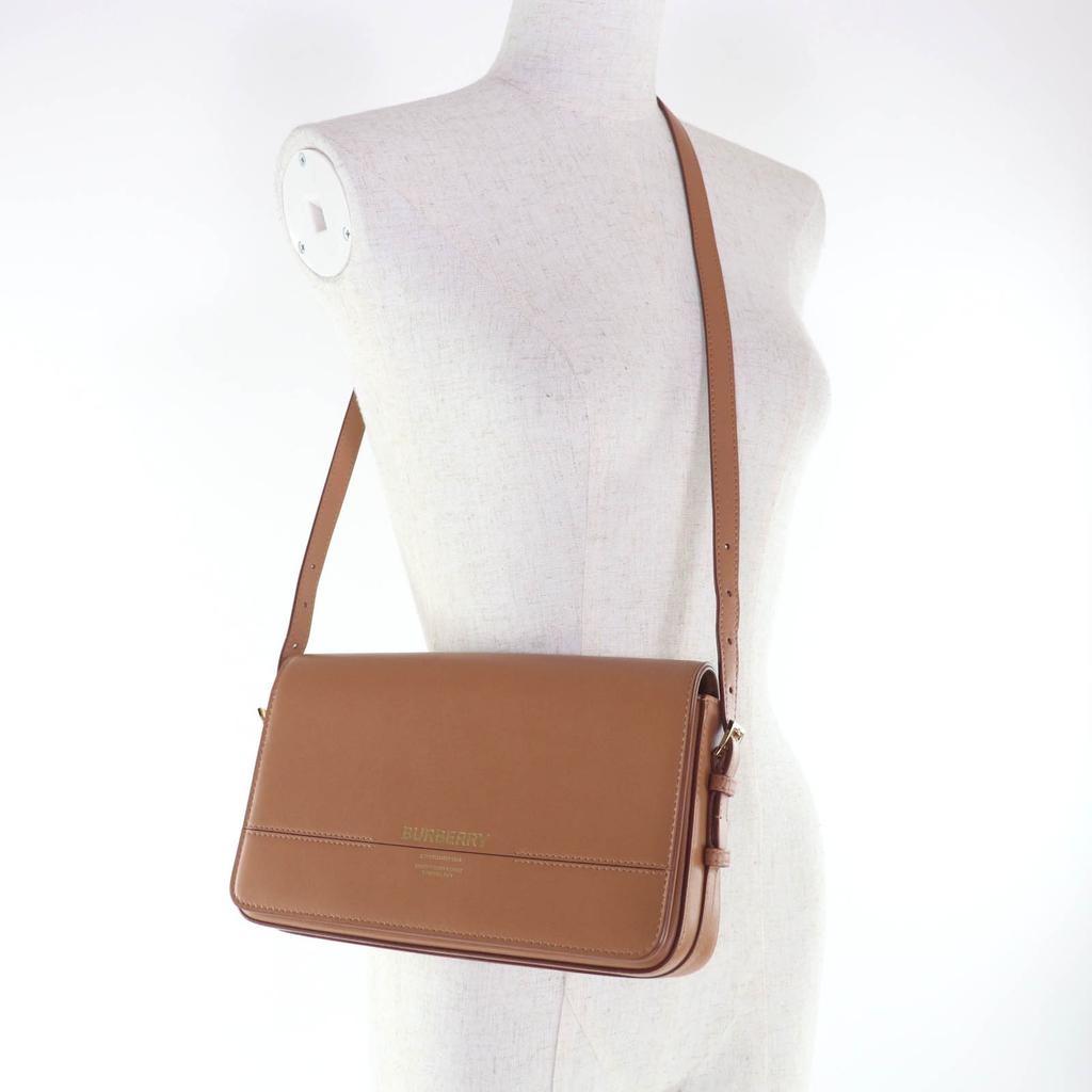 Excellent BURBERRY Shoulder Bag Grace Logo Leather Brown Leather Women Used