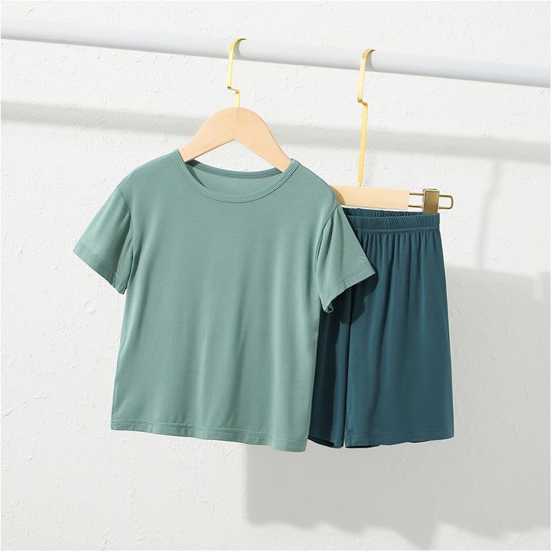 Children's Pajamas Summer Thin Short-sleeved Casual Boys and Girls Set Family Home Wear Set