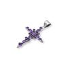 Ciondolo a Croce con Pietre Multiple: Ciondolo Spirituale in Argento Sterling 925