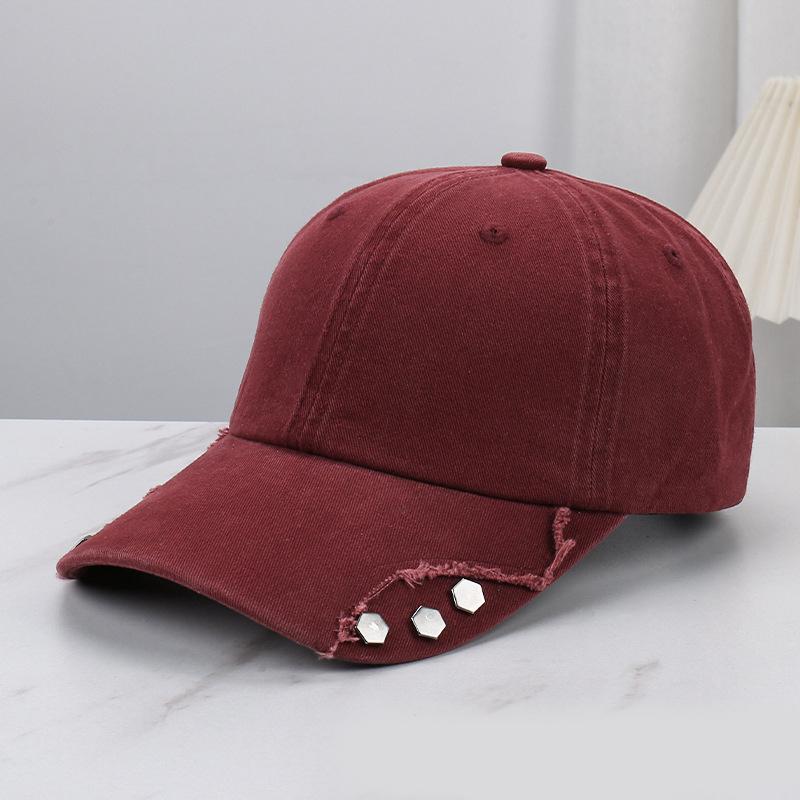New Korean Retro Punk Rivet Versatile Fashionable Baseball Cap Spring Summer Adult Outdoor Leisure Sun Protection Duckbill Caps