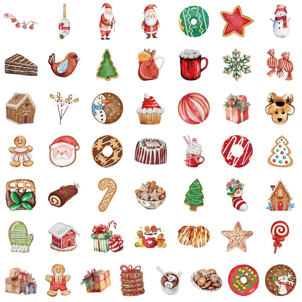 50 Waterproof Christmas Graffiti Stickers for Car, Phone, Water Bottle, Journal Decorations