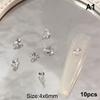 5Pcs Sparkling Transparent Zircon Nail Art Shiny Clear Pointed Bottom  3D Diy Manicure Decoration Accessorie