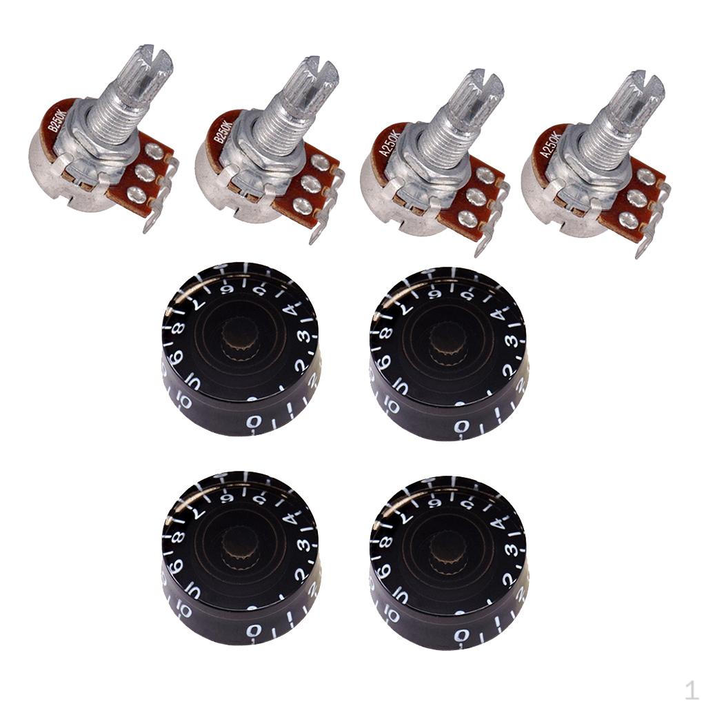 

4pcs Control Potentiometer 18mm Knurled Shaft & Knobs чорний