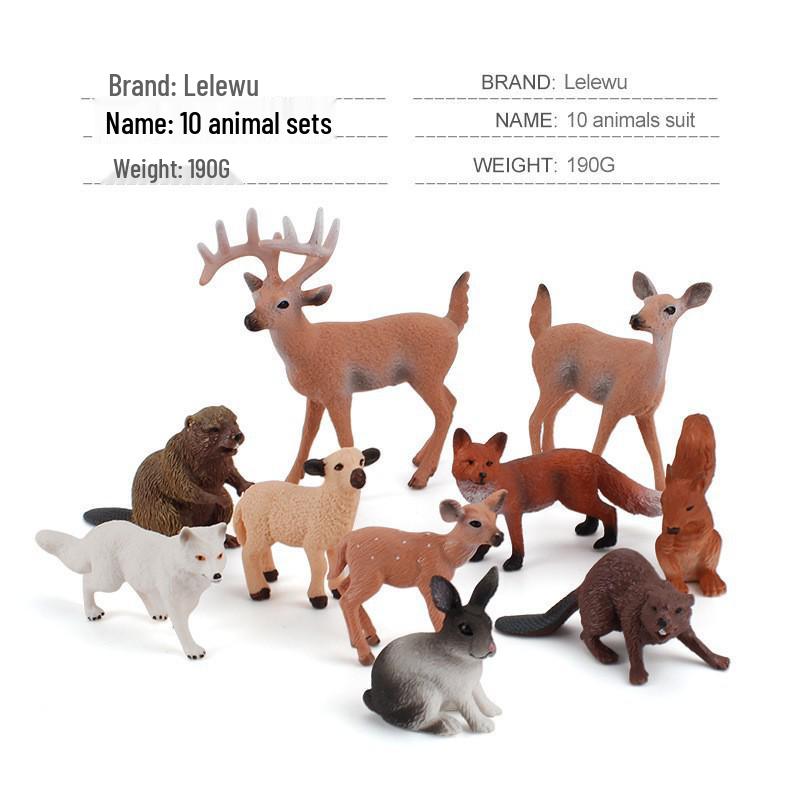Simulated Christmas Reindeer and White-Tailed Deer Ornament Set