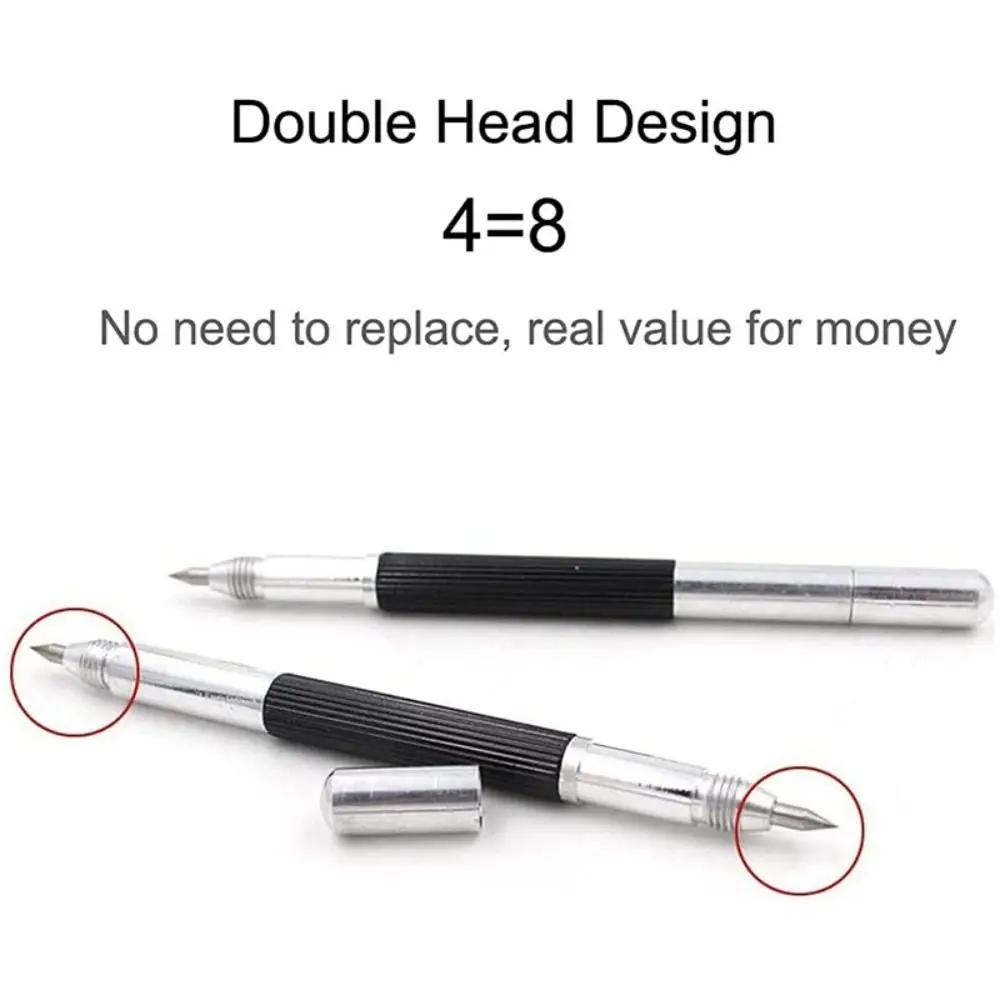 Double-headed Metal Scribe Pen Hand Tools Silver Ceramics Glass Engraving Pen Carbide Tip Cutting Marker Tool Woodworking