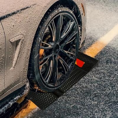 Car Parking Mat Anti-Slip Guide Pad, Durable Wheel Stopper Tire Guide Block for Garage Floor Vehicle Positioning and Safety