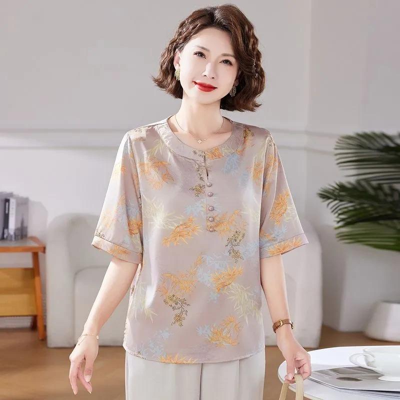 Neue Sommer-T-Shirts im chinesischen Stil Lockere Damenhemden im westlichen Stil Dünne lässige Oberteile mit Temperament