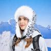 Winter Leopard Stylish Print Ushanka Plush Cap For Outdoor Cycling And Skiing