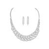 Luxury Sparkling Rhinestone Necklace Earrings Set, Versatile Necklace Earrings Two-piece Set