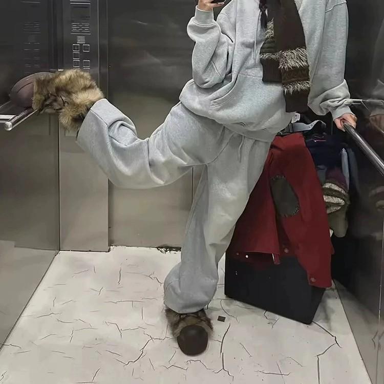 Cowhide version snow boots women's new winter big head thick sole piled and thick fluff outer wear warm cotton shoes