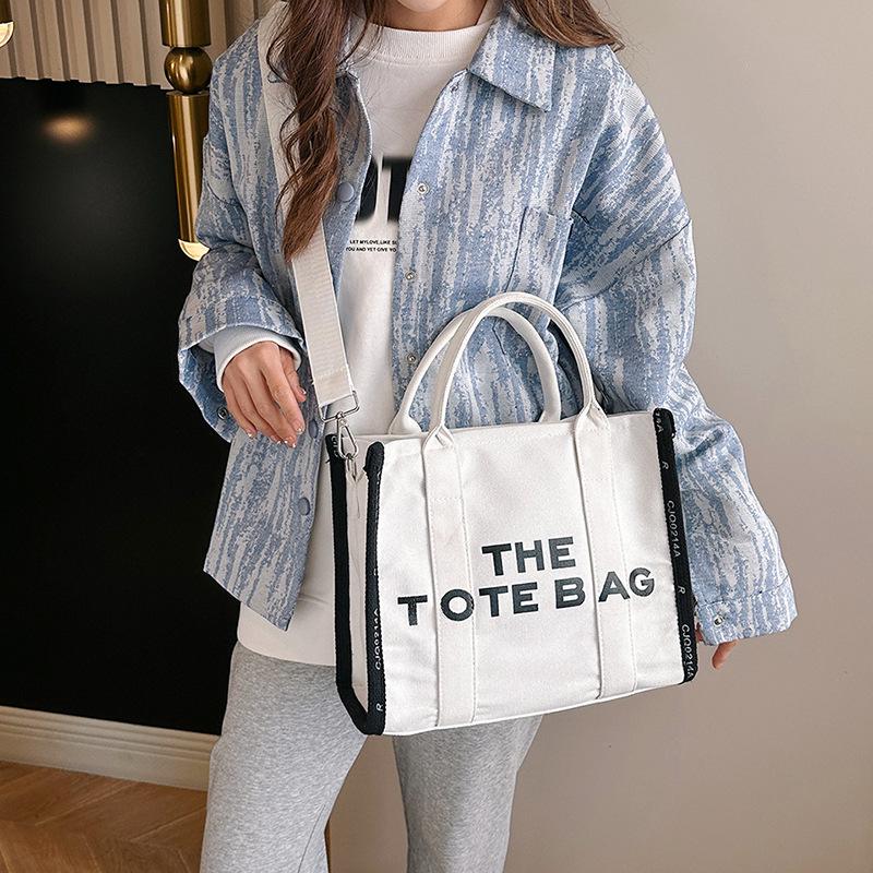Damska torba płócienna typu tote o dużej pojemności