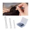 Aninako U-shaped Pins, U-pins, 150 Pieces, 5cm+6cm+7cm, 50 Pieces Each, Hair Pins, Beads, Storage Case Included, Hair Accessories, Tiered, Hair