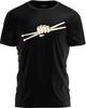 Fist Holding Drumsticks Graphic Print T-shirt