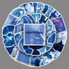 50 Blauwe Low-Pixel Graffiti Waterdichte Stickers voor Notitieboek of Planner - 50 Vel