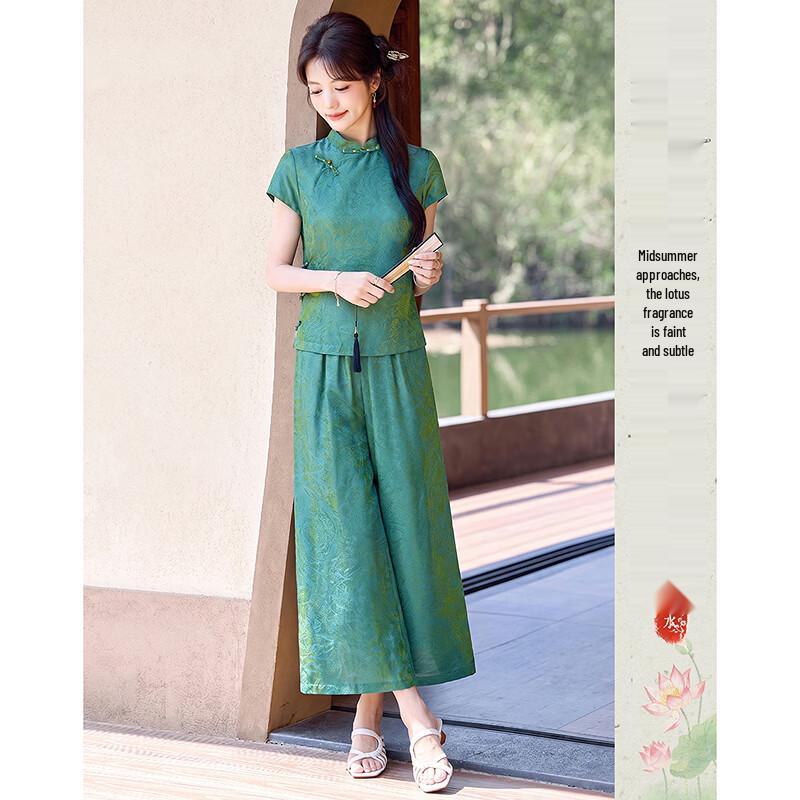 Summer New Chinese Style Print Women s Set L