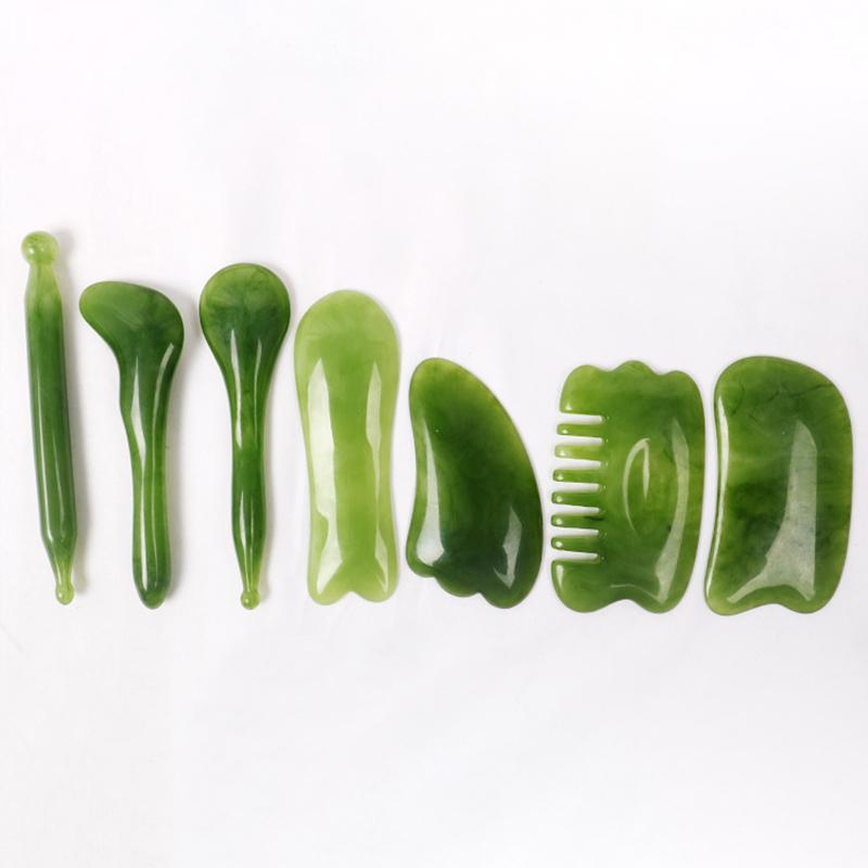 7PCS Gua Sha Scraping Massage Tools Set Guasha Board for Face Neck Eyes