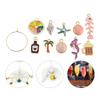 10pcs Beach Themed Wine Glass Charms for Stem Glasses Markers Drink Markers Tags Glass Identifiers for Party Weddings Home Bar
