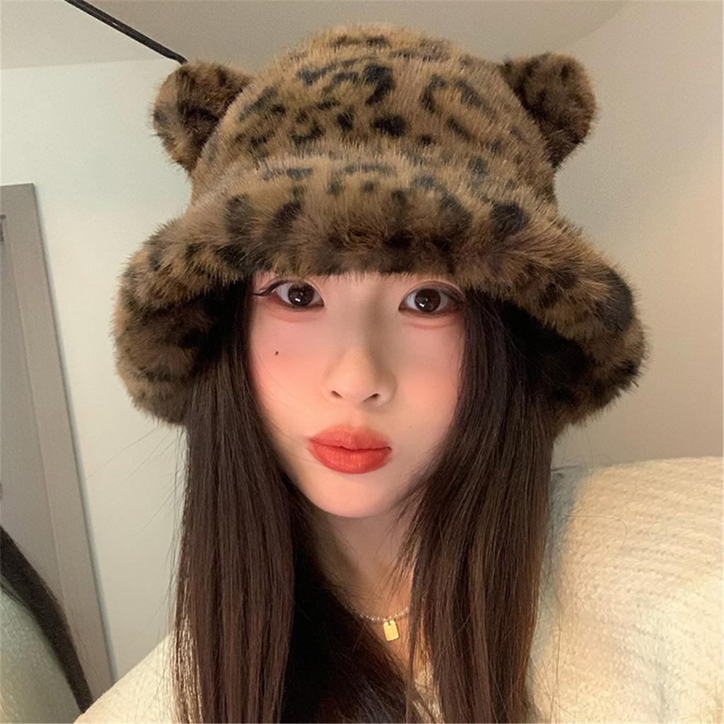 Kids Ushanka Head Wrap Thicken Furry Bear Hat for Climbing Skiing Sports Ushanka Fisherman Hat Oversized Headwear