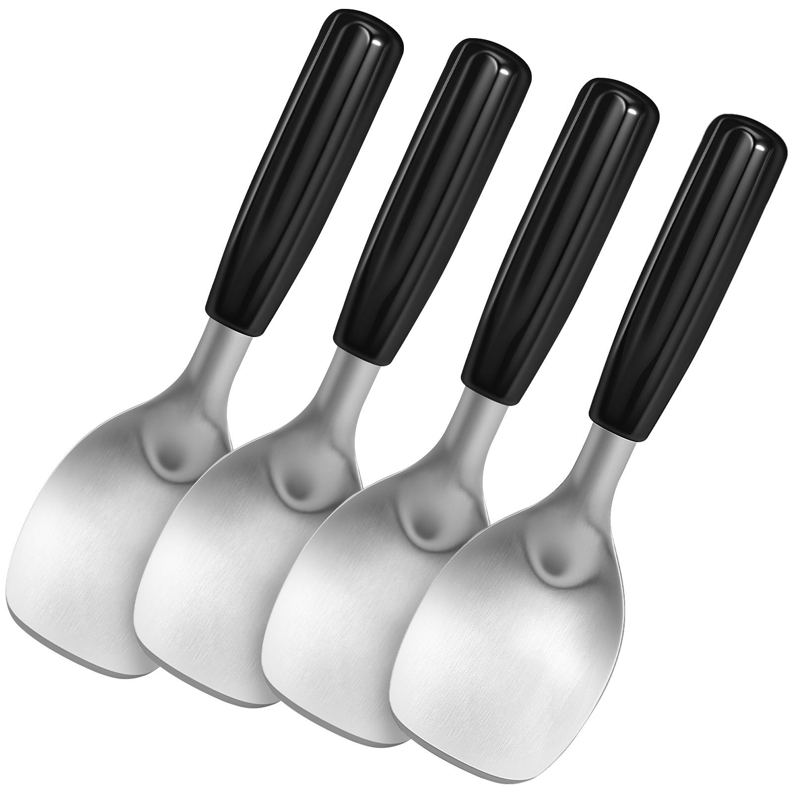 4 Pcs Ice Cream Scoop Stainless Steel Flat Ice Cream Paddle with Non Slip Handle Dishwasher Safe for Ice-Cream Kitchen Tools