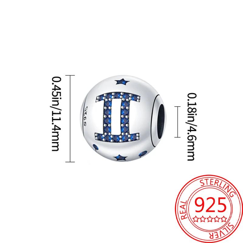 Copper 12 Constellations Collection Luminous Charm Bead Charms Star Shape Bead Compatible With Authentic Bracelets Do It Yourself Fine Jewellery Festi