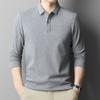 New Men's Long-Sleeved T-shirt Men's Middle-Aged Business Shirt Autumn and Winter Dad Bottoming Polo Shirt