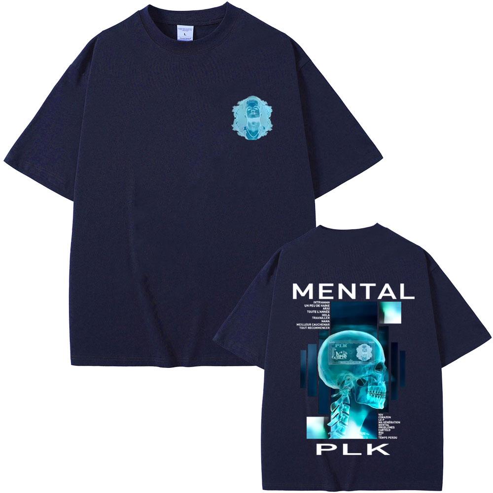 Rapper Plk Mental Album Grafik T-Shirt Herren Damen Hip Hop Mode Popmusik T-Shirts Herren Vintage Übergroße T-Shirts Streetwear