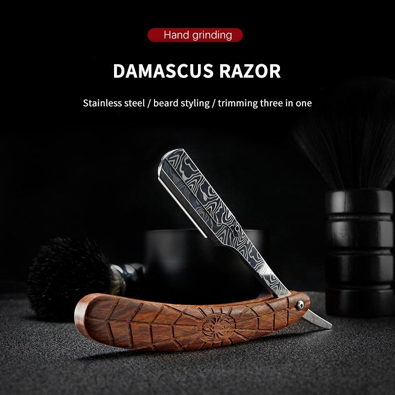 Men Straight Razors Barber Edge Blades Hair Shaving Tools Safety Professional Stainless Steel Folding Knife Hair Removal Kit