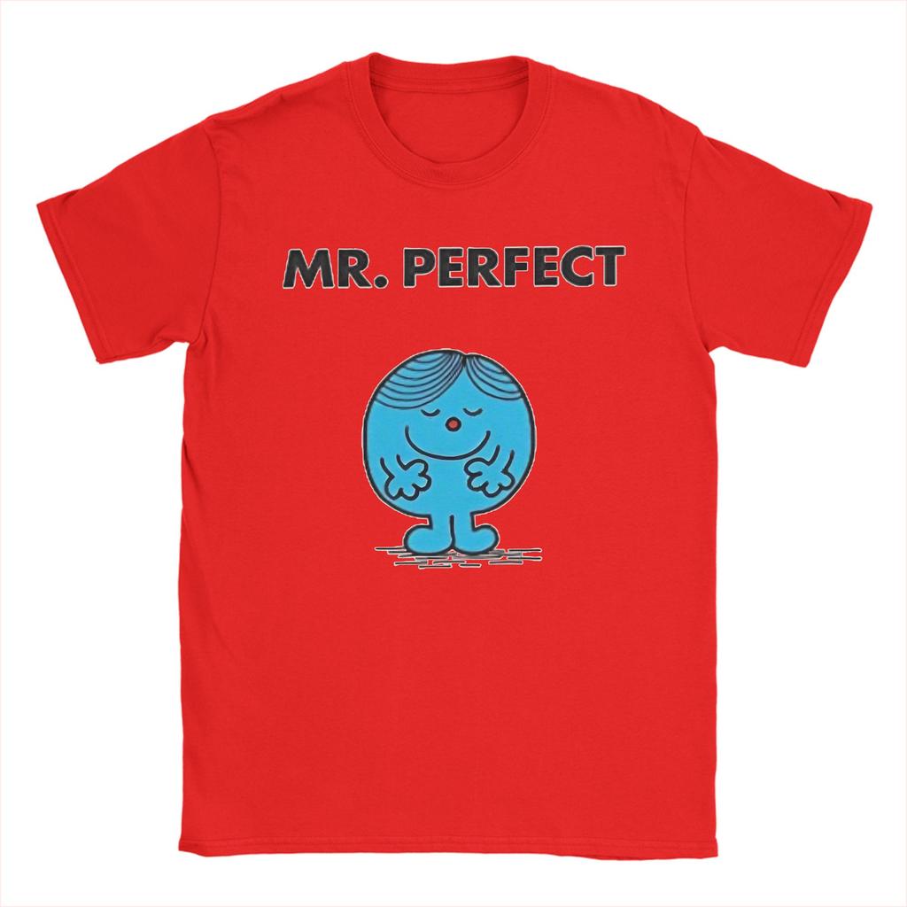 Mr Perfect Mr Men Little Miss T Shirts Men Women's Pure Cotton T-Shirts Crew Neck  Tees Short Sleeve Clothing New Arrival