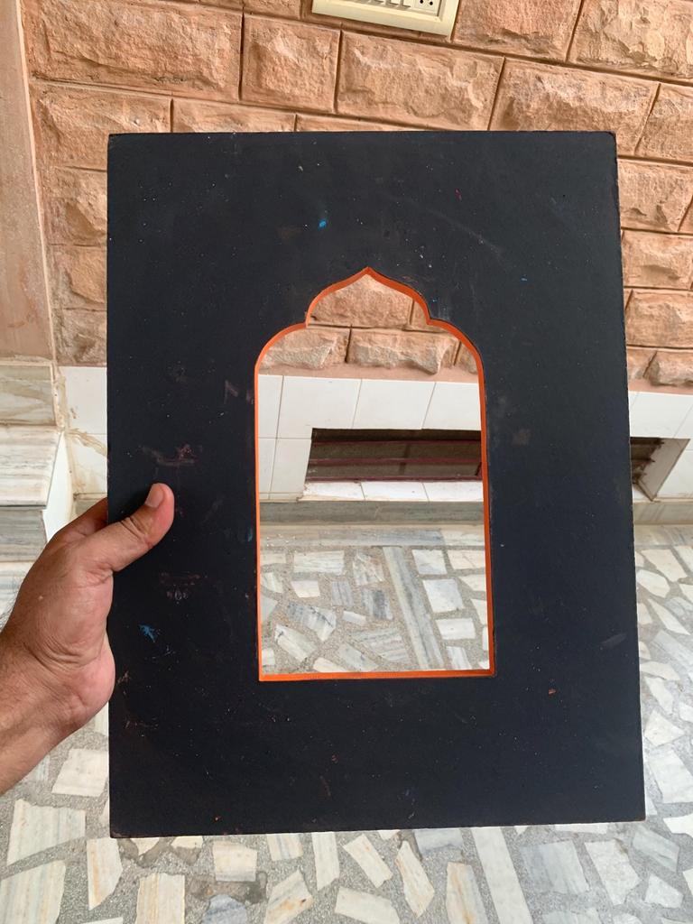 Hand-Painted Wooden Jharokha Frame: Indian Wall Hanging Decor